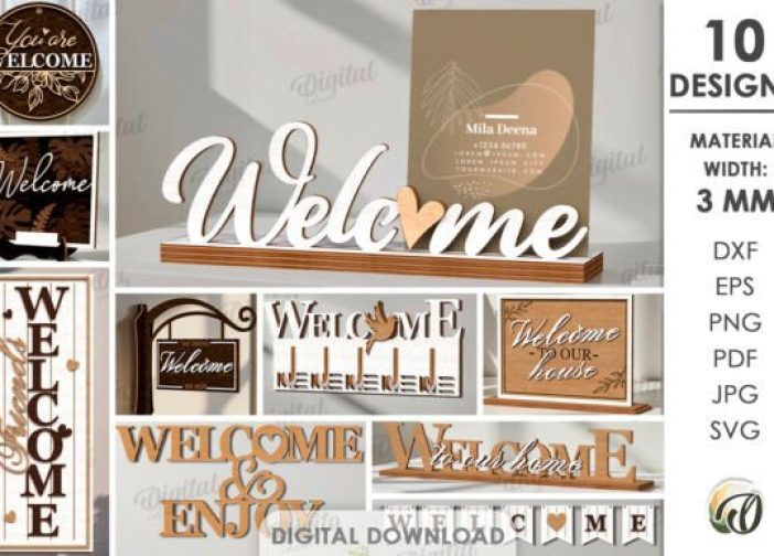 Paquete de decoraciones de bienvenida 3D