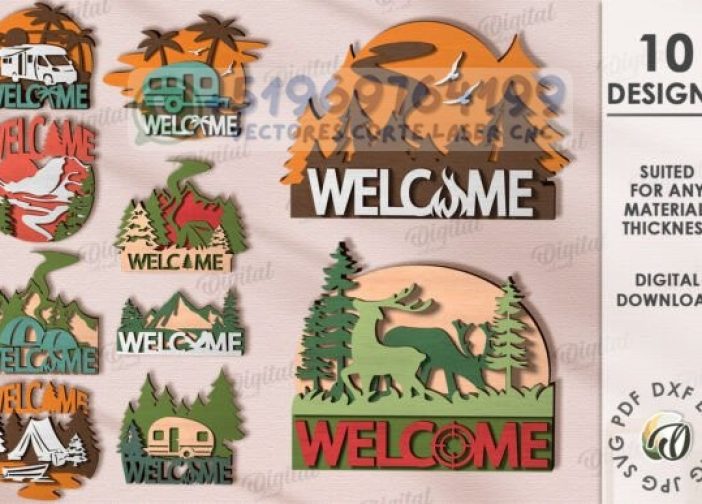 Paquete de decoraciones de pared 3D para viajes de camping