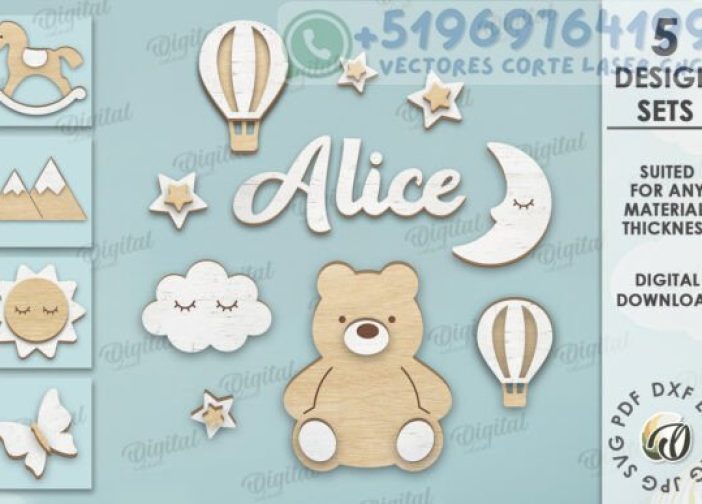 Paquete de decoraciones de pared para guardería infantil