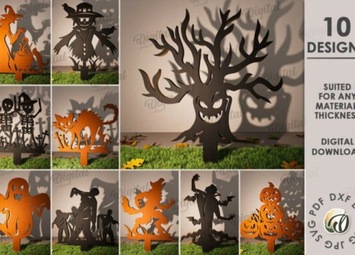 Paquete de decoraciones de sombras para exteriores de Halloween