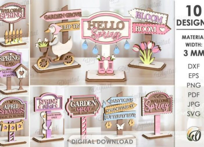 Paquete de decoraciones de stand de primavera