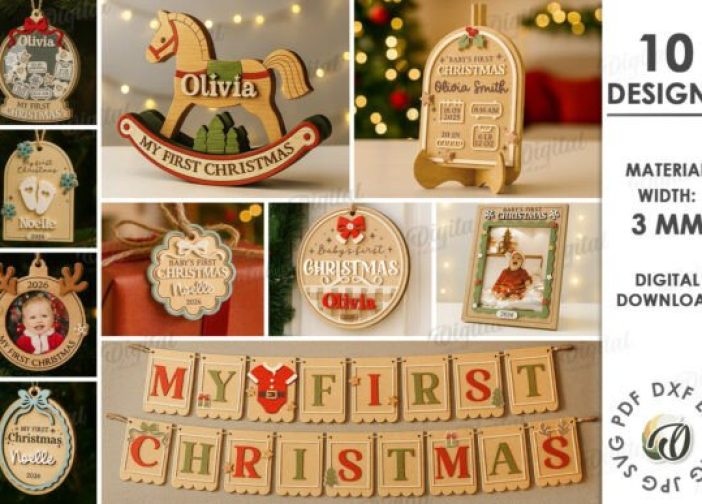 Paquete de decoraciones navideñas para el primer bebé