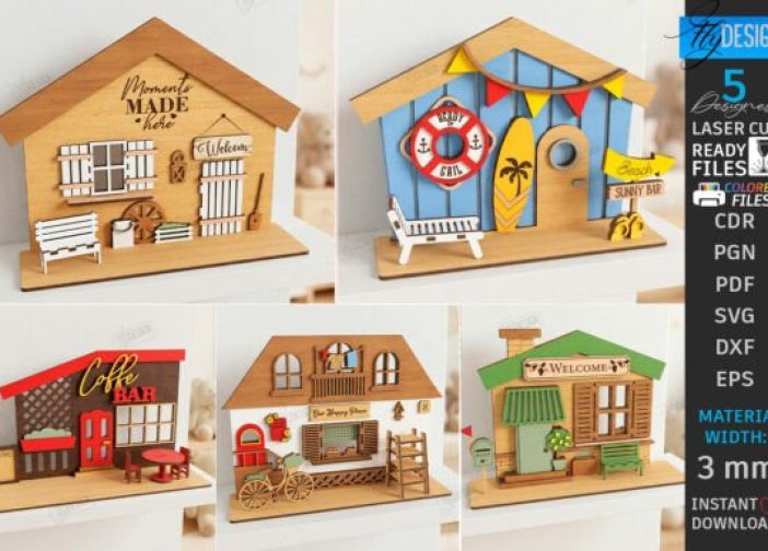 Paquete de entradas fachadas de mini casas