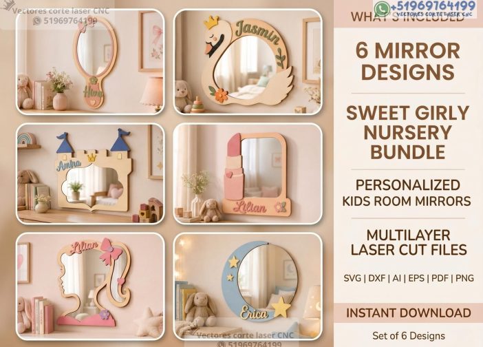 Paquete de espejos de habitaciones infantiles Para mas Vectores Whatsapp 51969764199