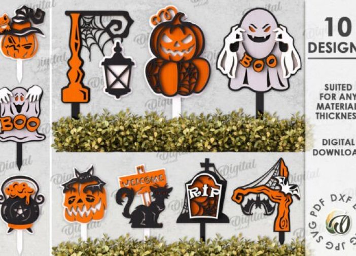 Paquete de estacas para jardín de Halloween