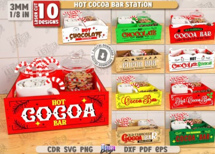 Paquete de estación caja de chocolate caliente