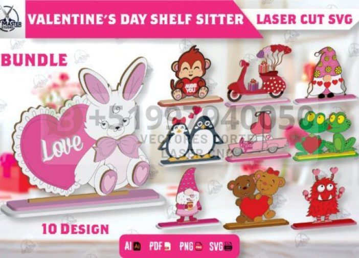 Paquete de estantes adornos para el día de San Valentín