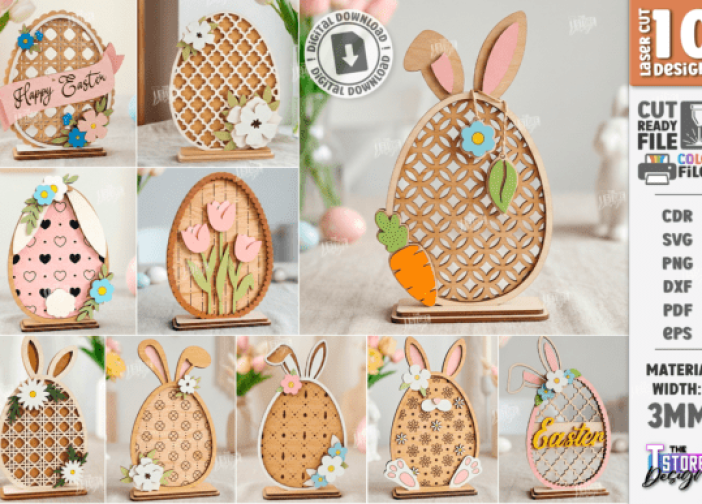 Paquete de estantes para huevos de Pascua