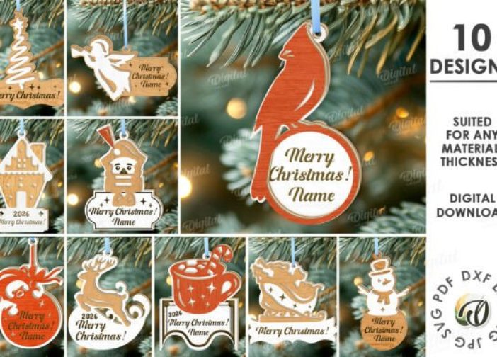 Paquete de etiquetas colgantes navideñas