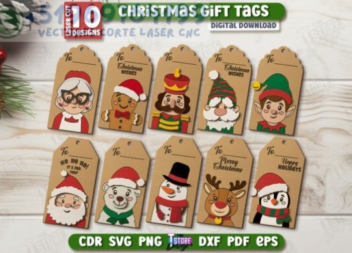 Paquete de etiquetas de regalo de Navidad