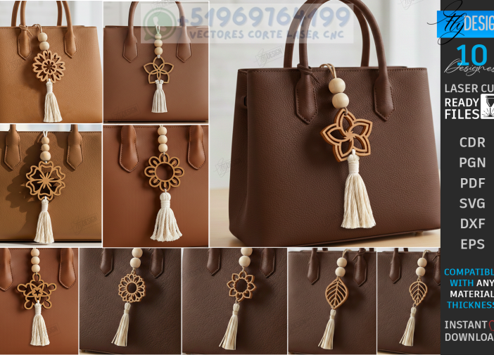 Paquete de etiquetas para bolsas de flores cortadas con láser CNC