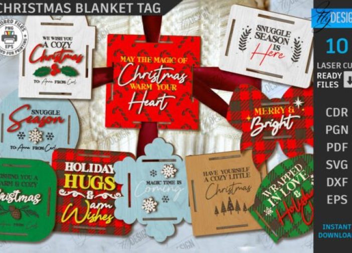 Paquete de etiquetas para mantas navideñas