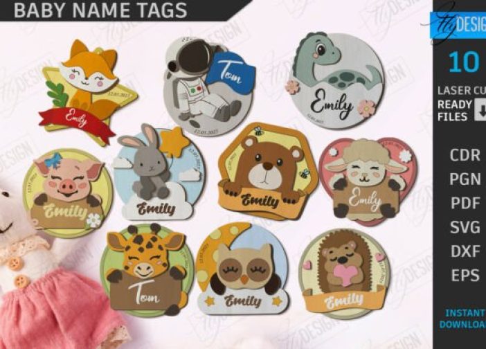 Paquete de etiquetas para nombres de bebé