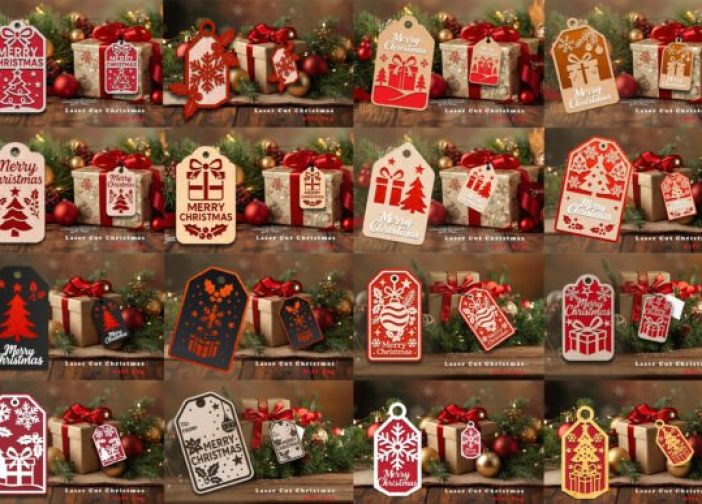 Paquete de etiquetas tags de regalo navideñas