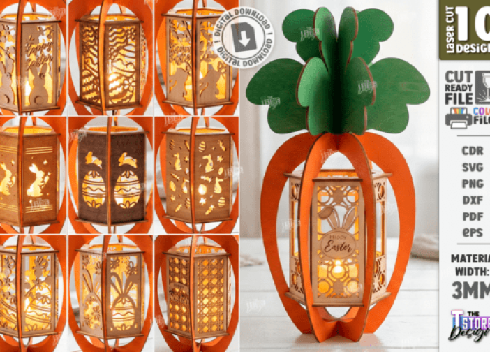 Paquete de faroles de Pascua en forma de zanahoria