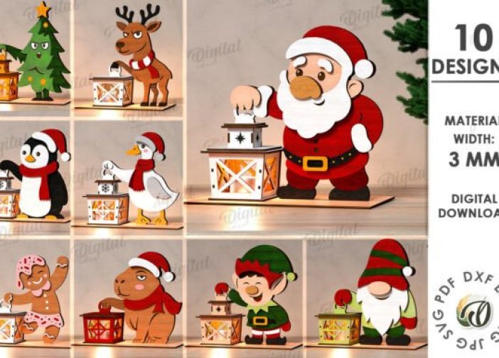 Paquete de faroles navideños