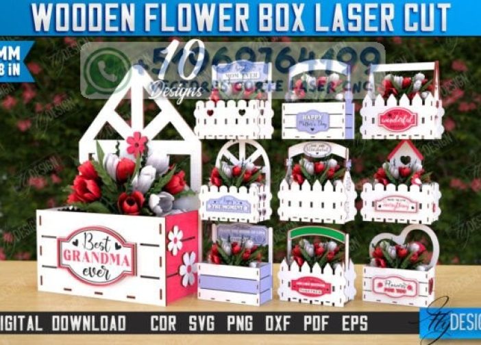 Paquete de flores cortadas con láser para el Día de la Madre