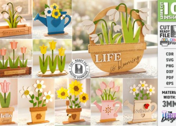 Paquete de flores de primavera 3D