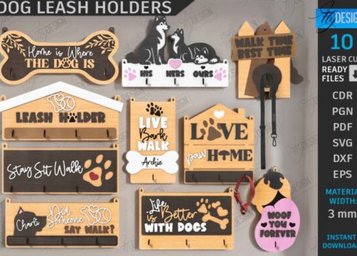 Paquete de ganchos de pared para correas de perro