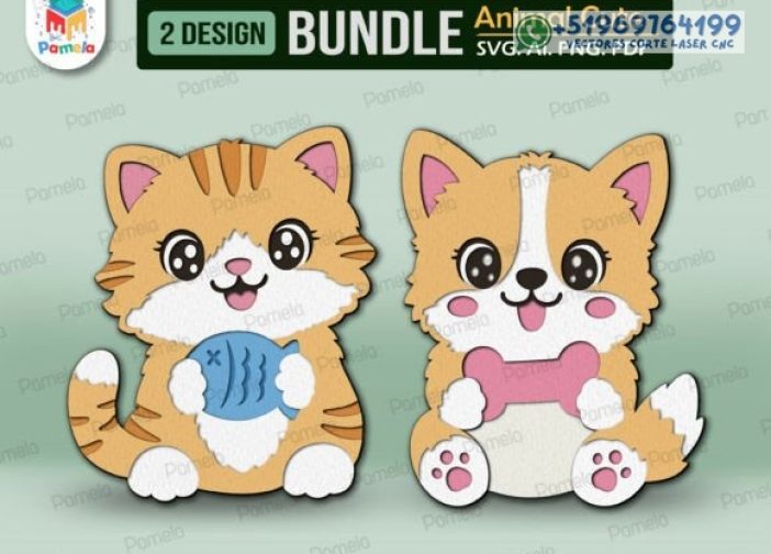 Paquete de gato y perro lindos en capas Para mas Vectores Whatsapp 51969764199