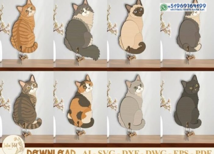 Paquete de gatos llavero