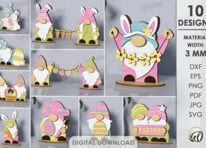 Paquete de gnomos de Pascua 3D