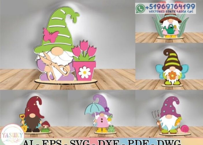 Paquete de gnomos de primavera Para mas Vectores Whatsapp 51969764199