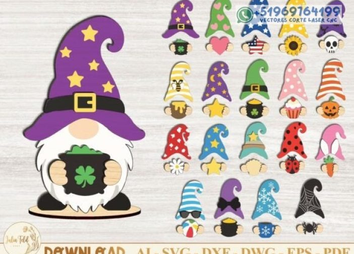 Paquete de gnomos intercambiables Para mas Vectores Whatsapp 51969764199