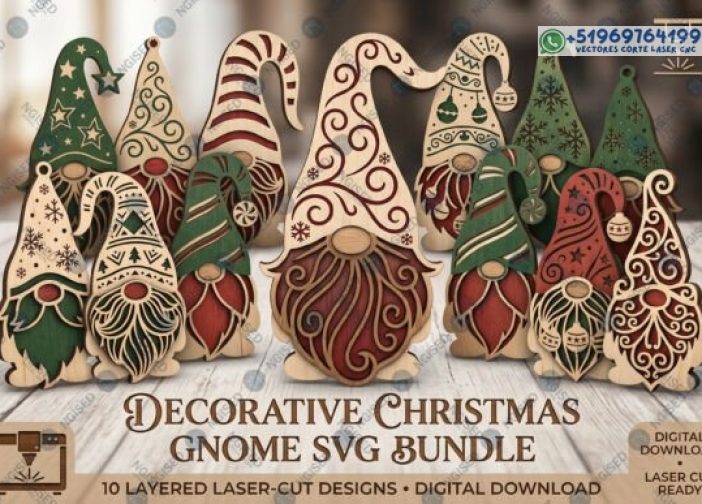 Paquete de gnomos navideños decorativos