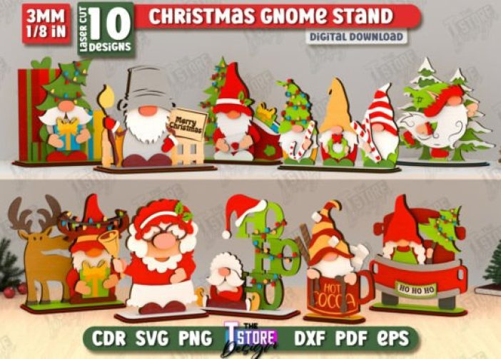 Paquete de gnomos navideños