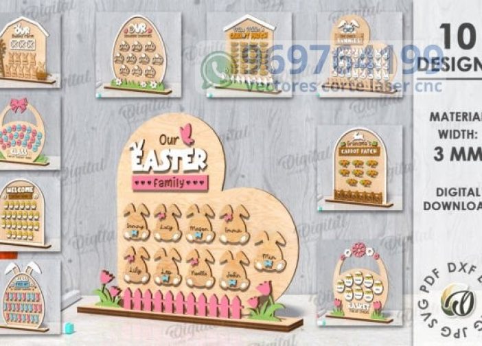 Paquete de gráficos de nombres de Pascua en 3D