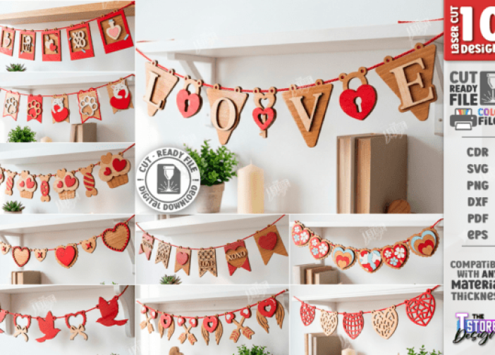 Paquete de guirnaldas para el Día de San Valentín