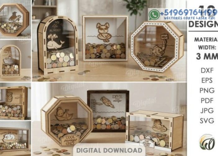 Paquete de huchas chanchito caja de ahorro 3D divertidas Para mas Vectores Whatsapp 51969764199
