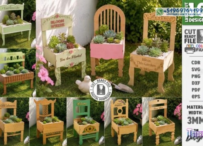Paquete de jardinera de silla en miniatura