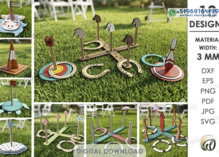 Paquete de juegos Ring Toss cortado con láser