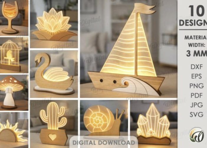 Paquete de lámparas LED acrílicas decorativas