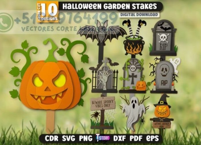 Paquete de letreros de Halloween para jardín Halloween