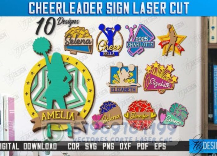 Paquete de letreros de animadoras