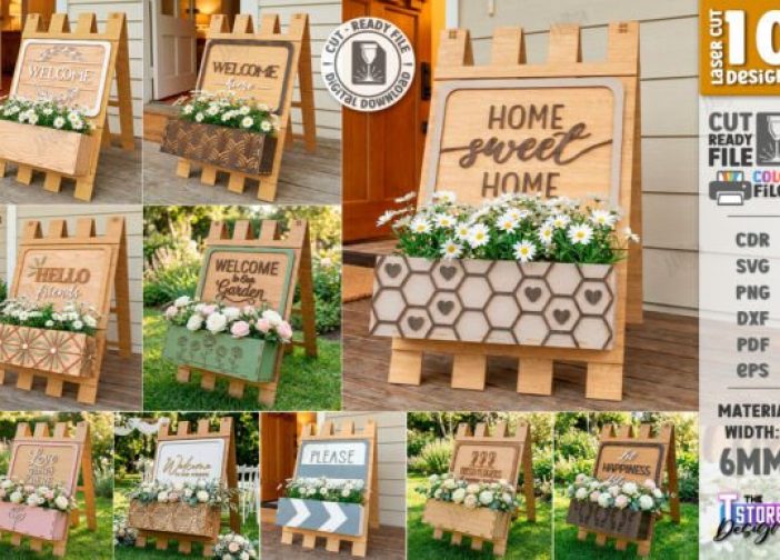 Paquete de letreros de bienvenida con marco en forma de A