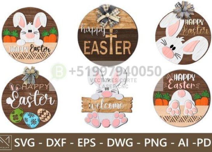 Paquete de letreros de madera para Pascua