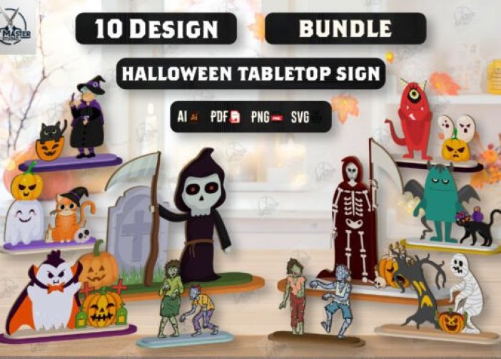 Paquete de letreros de mesa de Halloween