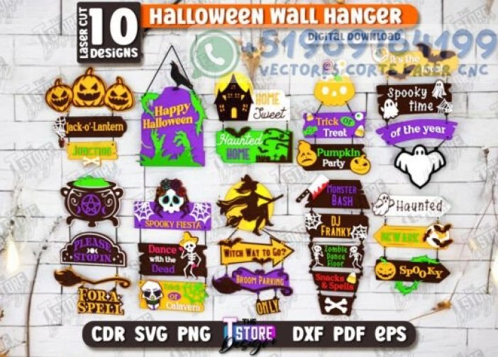 Paquete de letreros de pared de Halloween