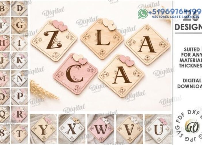 Paquete de letreros decorativos con letras 3D Para mas Vectores Whatsapp 51969764199