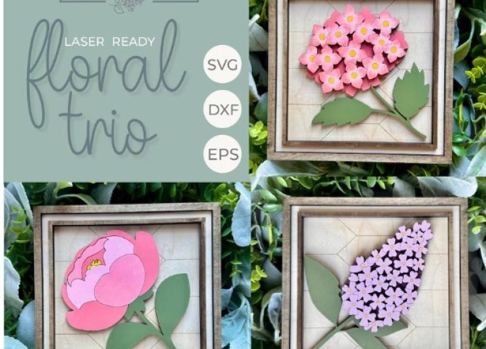 Paquete de letreros florales hortensia