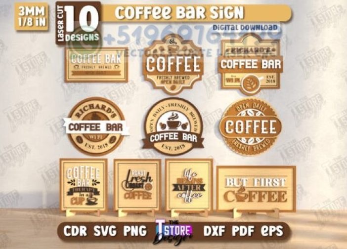 Paquete de letreros para cafetería