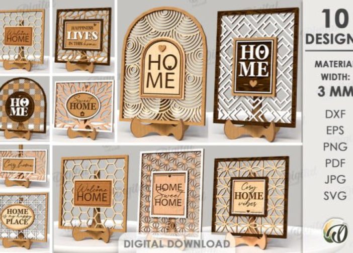 Paquete de letreros para el hogar con soportes