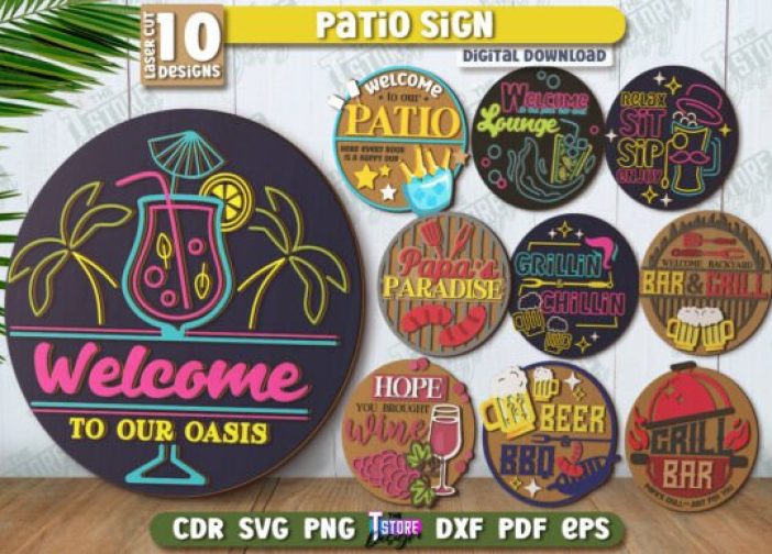 Paquete de letreros para patio