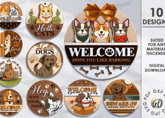 Paquete de letreros redondos para mascotas