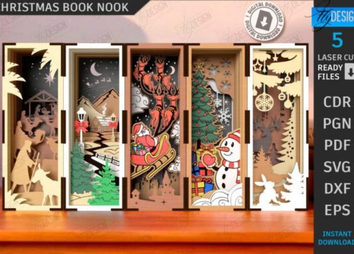 Paquete de libros navideños book nook