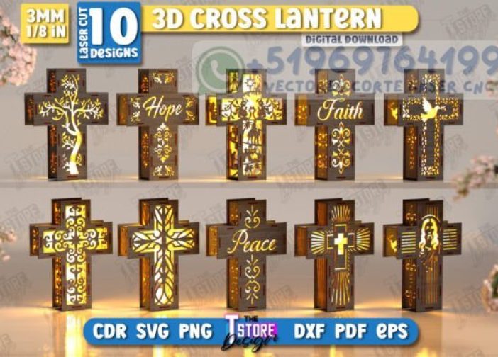 Paquete de linterna de crucesa 3D